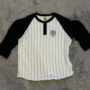 Human Made Black and White Striped Kids Button Down Shirt